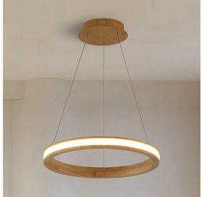 Brilagi - Lustră LED UMEA WOOD, suspendată pe cablu, LED/30W/230V, Ø 40 cm, lemn de cauciuc