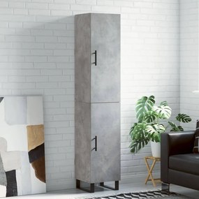 vidaXL Dulap înalt, gri beton, 34,5x34x180 cm, lemn prelucrat