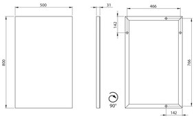 Sapho - Oglindă AROWANA 50x80 cm, crom lucios