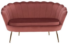 Bancă în stil Art-deco, catifea Velvet roz/crom auriu, NOBLIN