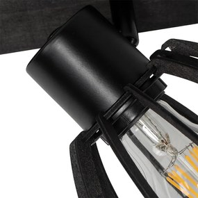 Plafoniera industriala neagra cu 2 lumini - Fotu