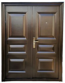 Usa metalica dubla de exterior cu izolatie si vizor Novo Doors ND5001 ,deschidere stanga dreapta, 1 yala, dimensiuni multiple,tabla 0.7 mm, balamale