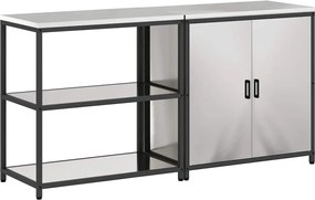 vidaXL Set de depozitare pentru bucătărie cu raft 2 pcs Argintiu