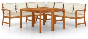 3154970 vidaXL Set mobilier de grădină cu perne, 7 piese, lemn masiv de acacia