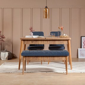 Set mobilier sufragerie Vlasta 1 (pin atlantic + albastru închis) (pentru 4 persoane). 1072179