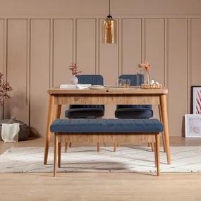 Set mobilier sufragerie Vlasta 1 (pin atlantic + albastru închis) (pentru 4 persoane). 1072179