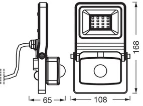 Osram - Proiector LED cu senzor ENDURA, 10 W, 230 V, 3000 K, IP44