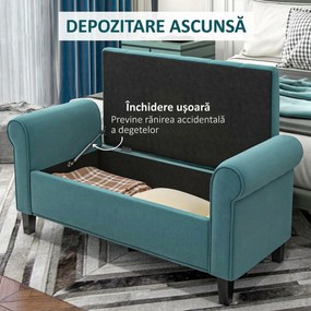 HOMCOM Bancă de Depozitare din Țesătură tip Catifea cu Spațiu Ascuns, Bej | Aosom Romania