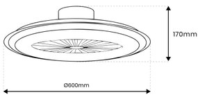 Plafonieră LED dimabilă cu ventilator ZEPHYR LED/48W/230V negru + telecomandă
