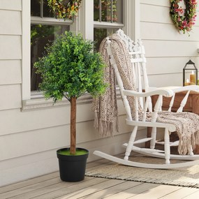 HOMCOM Plantă artificială Buxus 90cm, Plantă artificială în ghiveci de plastic pentru living | Aosom Romania