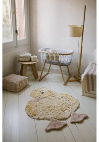 Covor pentru copii galben lavabil/țesut manual din bumbac 95x120 cm Ducky – Lorena Canals