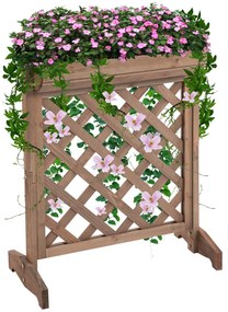 Outsunny Ghiveci Vertical cu Grilă pentru Plante Cățărătoare 68x30x85.5 cm Maro pentru Grădină | Aosom Romania