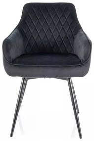 Scaun de bucătărie Alcano Velvet, negru