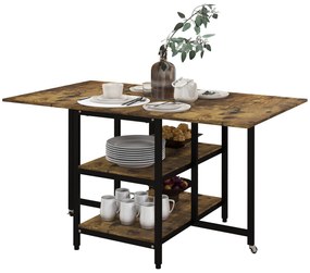 HOMCOM Masă Pliabilă Masă Extensibilă, Design Industrial, 140 cm x 80 cm x 75 cm | Aosom Romania