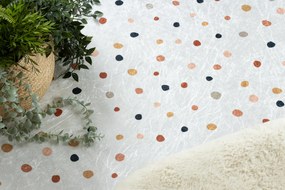 BAMBINO 47890 rotund covor lavabil Puncte pentru copii anti-alunecare - alb / maro