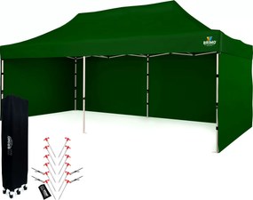 Cortină de petrecere 3x6m cu structură tip foarfecă (3 pereți) - Construcție din oțel și pânză 320g/m² - cu 3 pereți - Verde