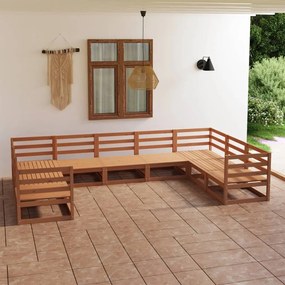 vidaXL Set mobilier de grădină, 9 piese, lemn masiv de pin