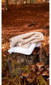 Prosop alb din bumbac organic din frotir 50x100 cm Check – JUNA