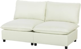 HOMCOM Canapea 2 locuri modulară, canapea de living modernă 146 cm fără brațe cu șezut larg, perne groase, crem | Aosom Romania