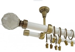 Galerie tavan KULA CRYSTAL - 25/19 - alb/aur antic (Alege marime: 200 cm)