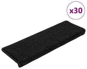 vidaXL Covorașe scară 30 buc 65x21x4 cm Negru