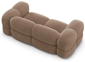 Canapea maro cu tapițerie din catifea 210 cm Loretto – Cosmopolitan Design