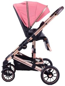 Carucior 3 in 1 reversibil, compact și pliabil, cu geanta inclusa, 0-36 luni - CPC-64-roz inchis