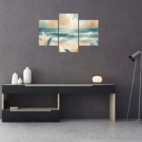 Tablou – Plajă pictată în culori delicate (90x60 cm)