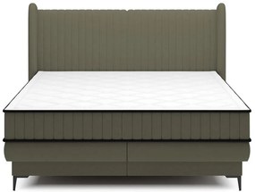Pat matrimonial 140 cm Dalmo 140 (cu somieră) (cu sp. depozitare) (verde + negru). 1099665