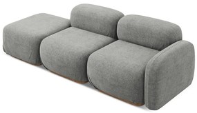 Șezlong modular gri cu tapițerie din țesătură bouclé (cu colț pe partea stângă) Ailani – Makamii