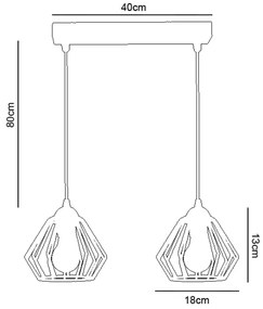 Lustră pe cablu CEED 2xE27/60W/230V