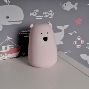 Lampă LED RGB pentru copii BEAR, tactilă, 0,8W, 5V, roz + USB