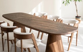 Masă lemn masiv Dining EGO Personalizabila - Nuc, 2200 + (2×500) x 1200 x 775 mm