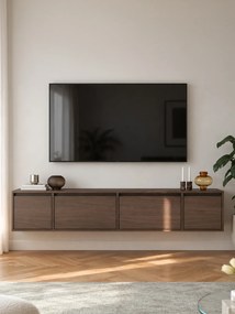 Comodă TV suspendată cu patru uși Zolia 180 cm - nuc elegant