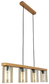 Lustra suspendata clasica fabricata manual din lemn SIENA YELLOW