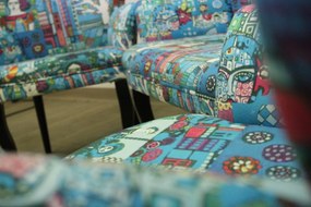 Fotoliu cocktail Relax Homs textil albastru