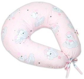 Baby Nellys Bumbac perna de alaptare, Nor - roz