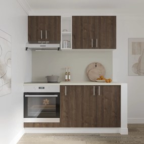 Set haaus V7, Stejar Bronz/Alb, Blat Thermo 28 mm, L 160 cm