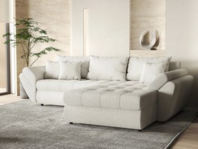 Colțar extensibil dumonde cu ladă de depozitare si sezut confortabil din spuma high-density, Loana Euphoria Ivory II 270x185 cm