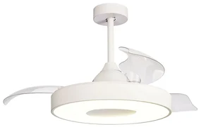 Lustra LED cu Ventilator si telecomanda COIN alb