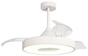 Lustra LED cu Ventilator si telecomanda COIN alb