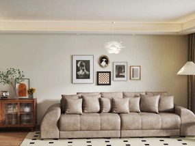 Canapea extensibilă dumonde cu 2 lăzi de depozitare si sezut confortabil din spuma high-density, Verona Tobago Silver 310x100 cm