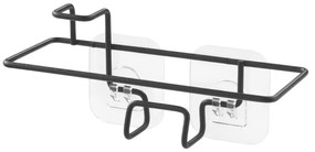 Organizator pentru chiuvetă negru mat autoadeziv din metal Lava – Metaltex