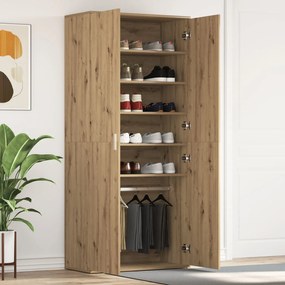 vidaXL Dulap pentru Încălțăminte Stejar Artizanal 80x39x180 cm Lemn Prelucrat