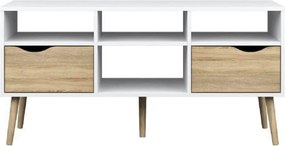 Comoda TV OSLO 75391, stejar sonoma/alb, PAL melaminat, 117x39x57 cm