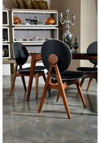 Set de scaune de sufragerie Touch Anthracite andWalnut, 2 buc.