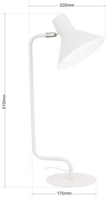 Veioza / Lampa de birou stil modern VIKTORIA alba