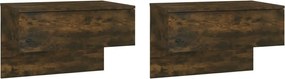 vidaXL Noptiere de perete, 2 buc., stejar fumuriu