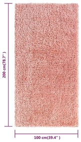Covor moale cu fire inalte, roz, 100x200 cm, 50 mm Roz, 100 x 200 cm