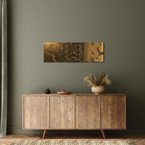 Tablou - Hexagoane verzi (cu ceas) (90x30 cm)